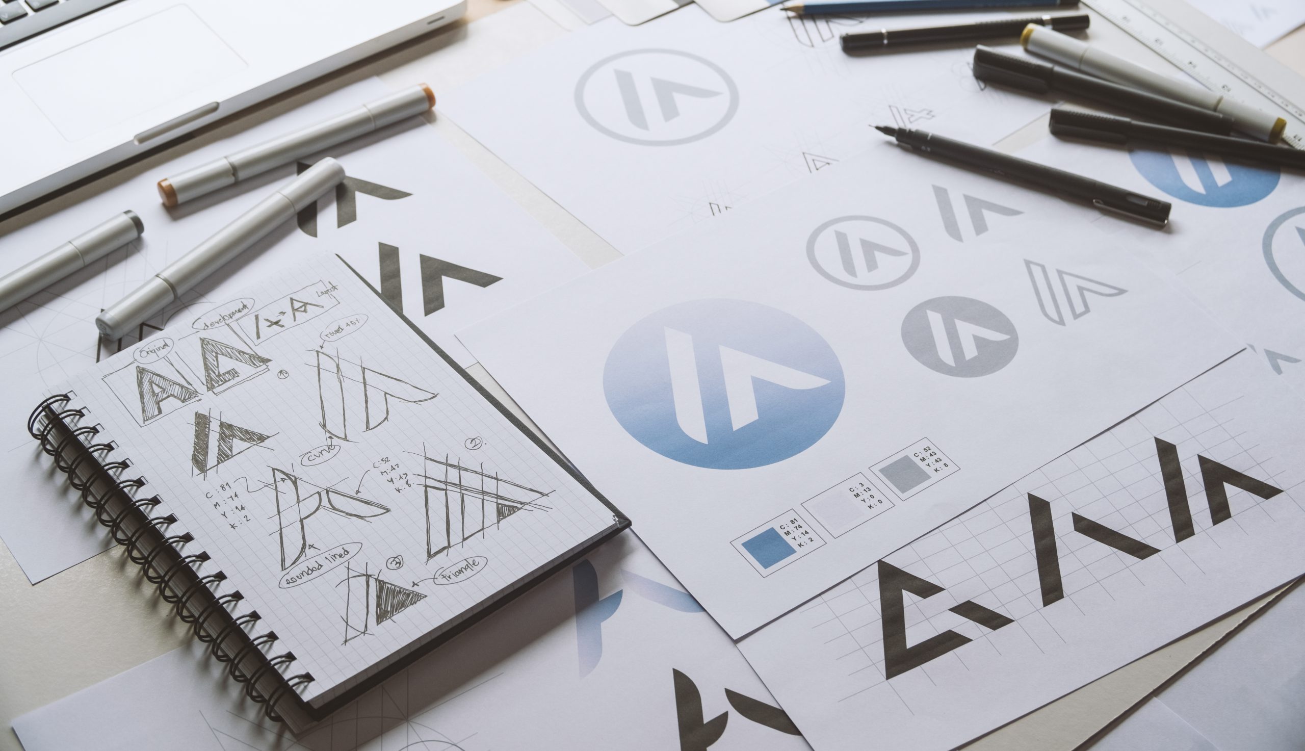 Graphic designer creative design sketch drawing logo Trademark brand Workspace